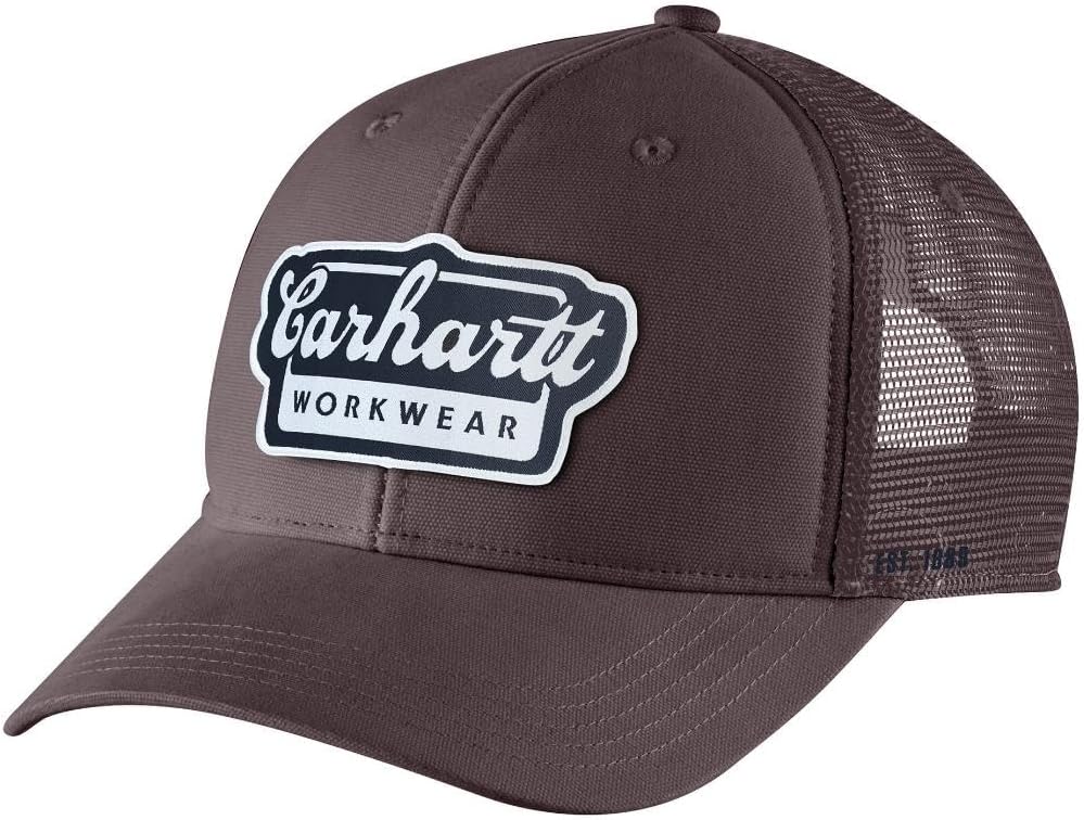 

Carhartt мужская кепка с гибким твилом, сетчатой спинкой и нашивкой с надписью, Dark Sepia