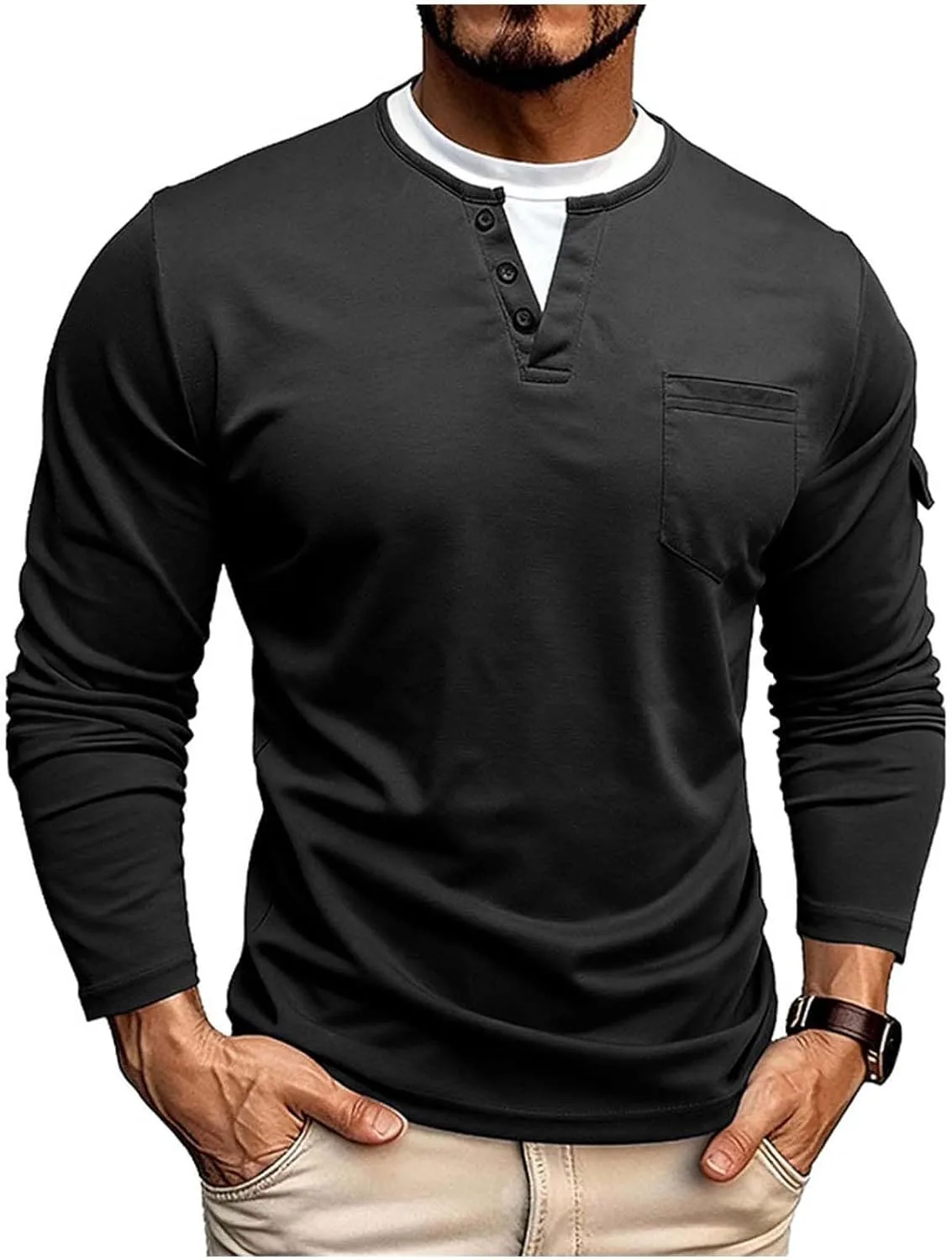 

Xiaojmake мужская флисовая толстовка с длинным рукавом и кнопками