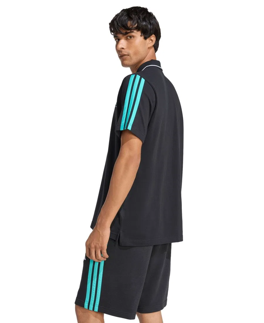 Мужская футболка-поло Mercedes Formula 1 с коротким рукавом adidas, Black/Mint Rush — фото 3