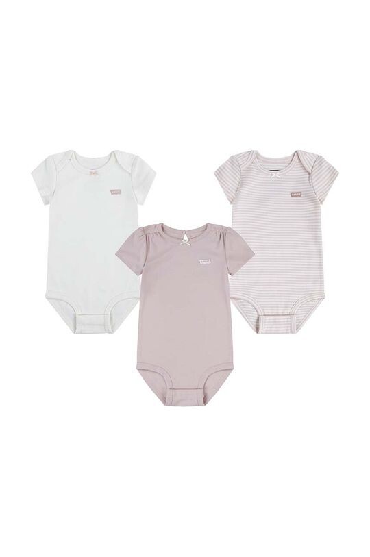 

Levi's Хлопковое детское боди LVG 3PK BOW BODYSUIT SET, 3 шт., розовый