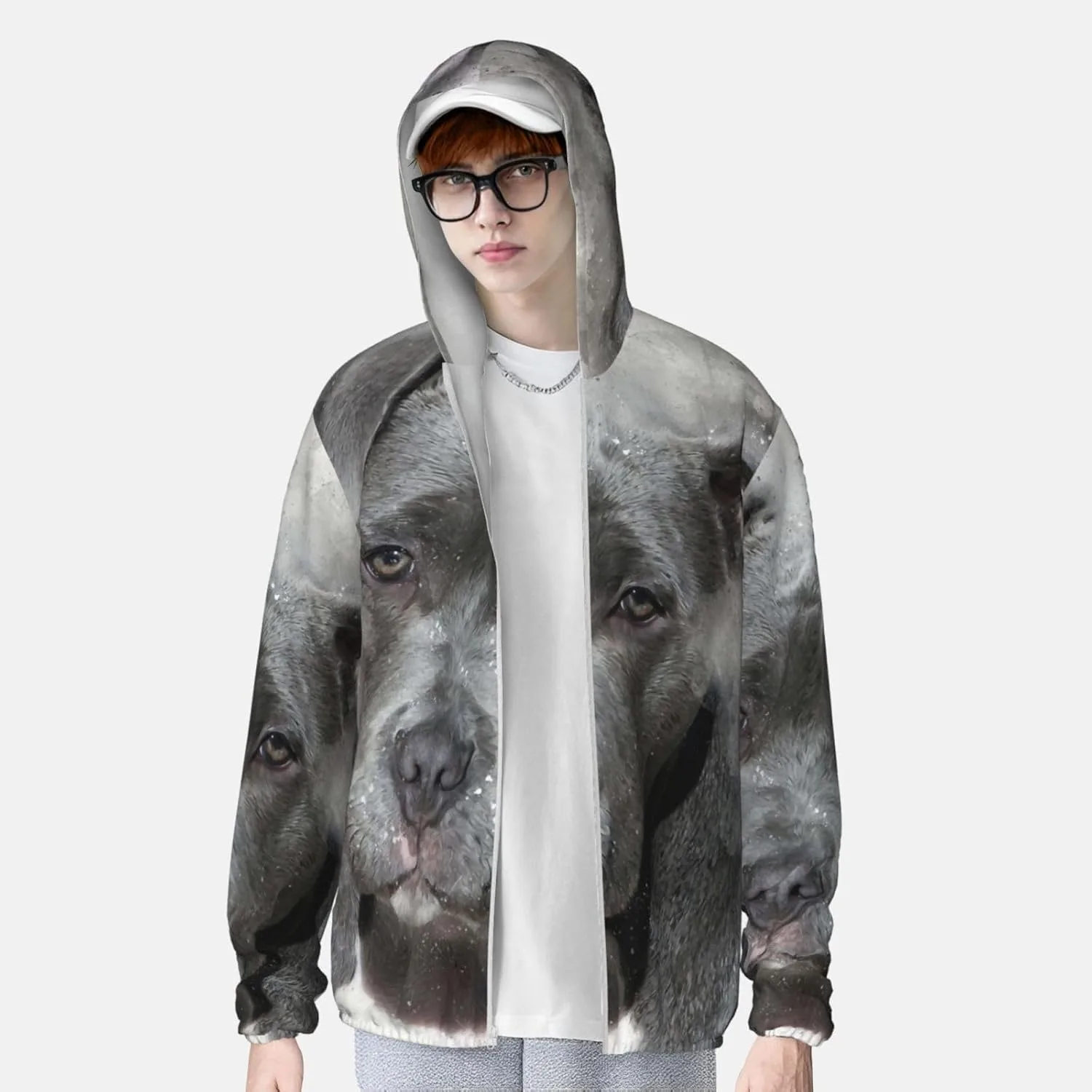 Толстовка с капюшоном для защиты от солнца Pit Bull Dog, легкая спортивная, на молнии — фото 2