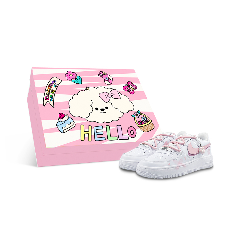 

Nike Детские кроссовки для скейтбординга Air Force 1 LE Low Top, белые, для подростков