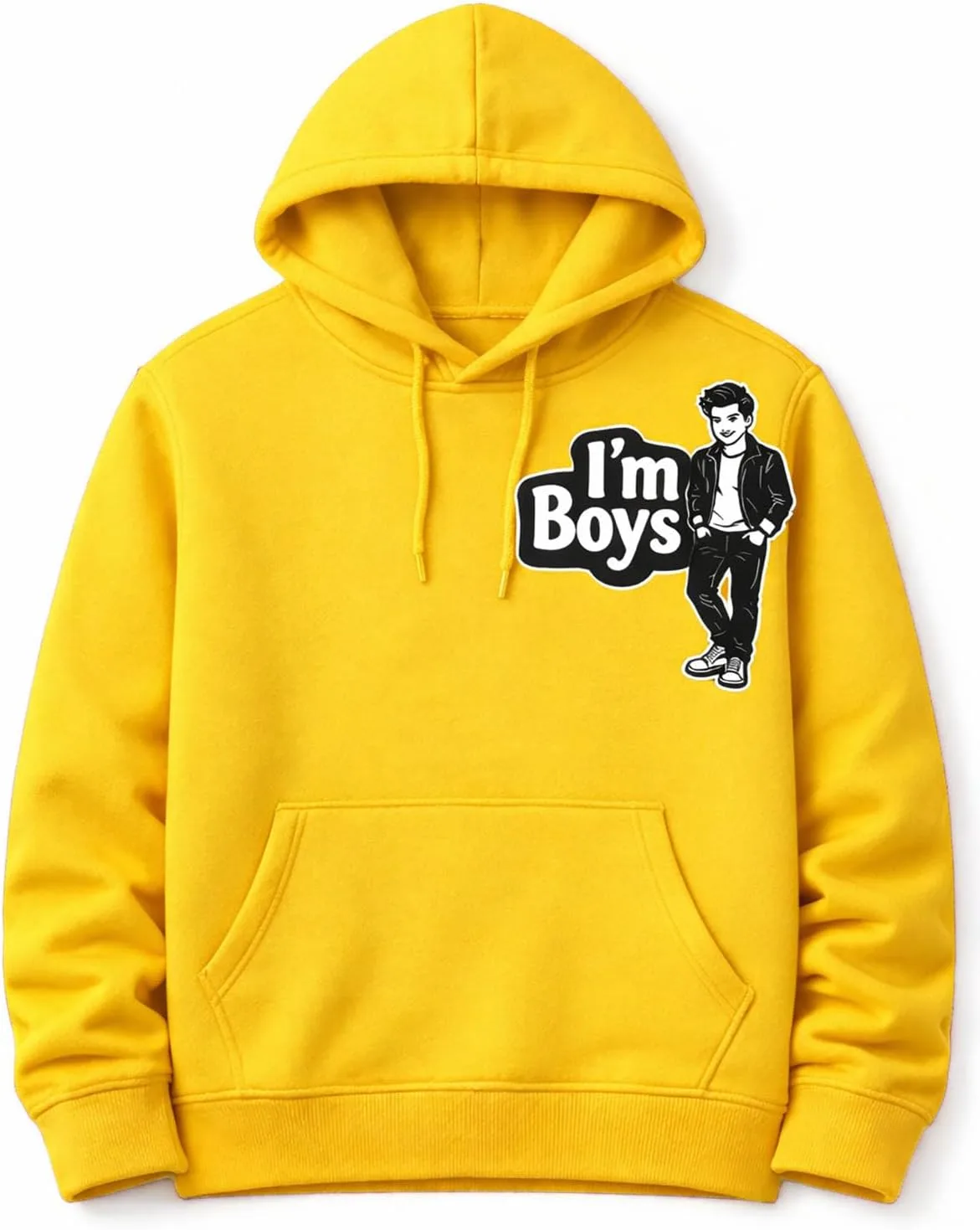 

Мужская желтая худи с принтом, флисовая UA-Fashed