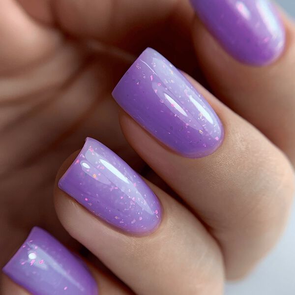 Конструирующий гель UV/LED, фиолетовый, звездная пыль, 50 мл Pnb Builder gel, цвет purple stardust — фото 2