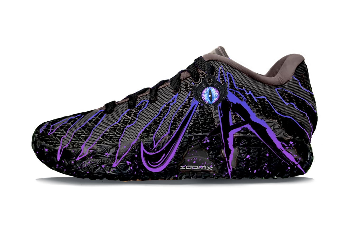 

Nike Мужские низкие баскетбольные кроссовки Ja Morant 3 Requiem, черный с фиолетовым