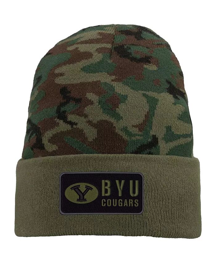 

Мужская вязаная шапка камуфляжного цвета BYU Cougars Military Pack с манжетами Nike