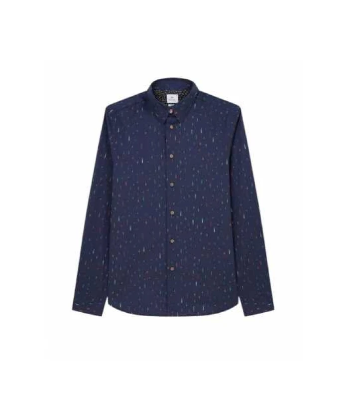 

Рубашка с разноцветным узором в виде кометы. Paul Smith, синий