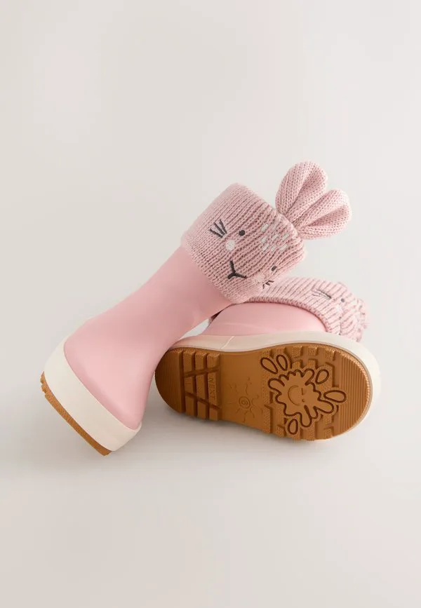 Резиновые сапоги с манжетой стандартного кроя Next, Pink Bunny — фото 4