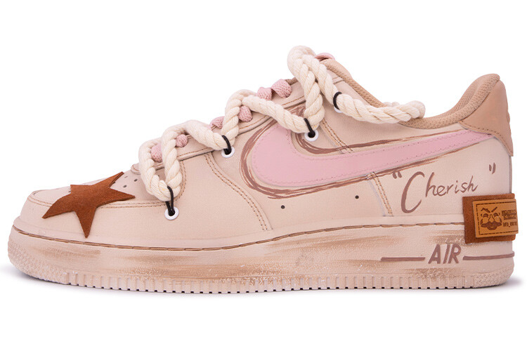 

Кроссовки Nike Air Force 1 Skateboard Shoes Women's Low-Top Light Brown Pink