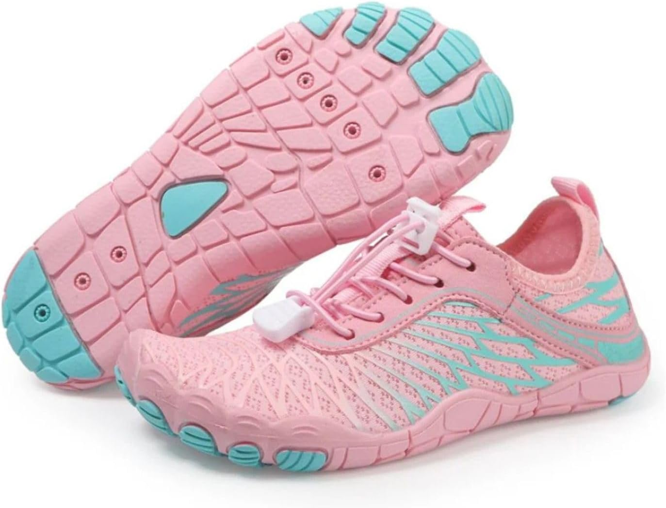 Детская обувь для походов Hike Footwear HF Barefoot - гибкие, легкие, с нулевым перепадом хода кроссовки для ходьбы и бега, минималистичные кроссовки для мальчиков и девочек, широкая посадка, быстро сохнущие, для спорта и повседневной носки, роз...