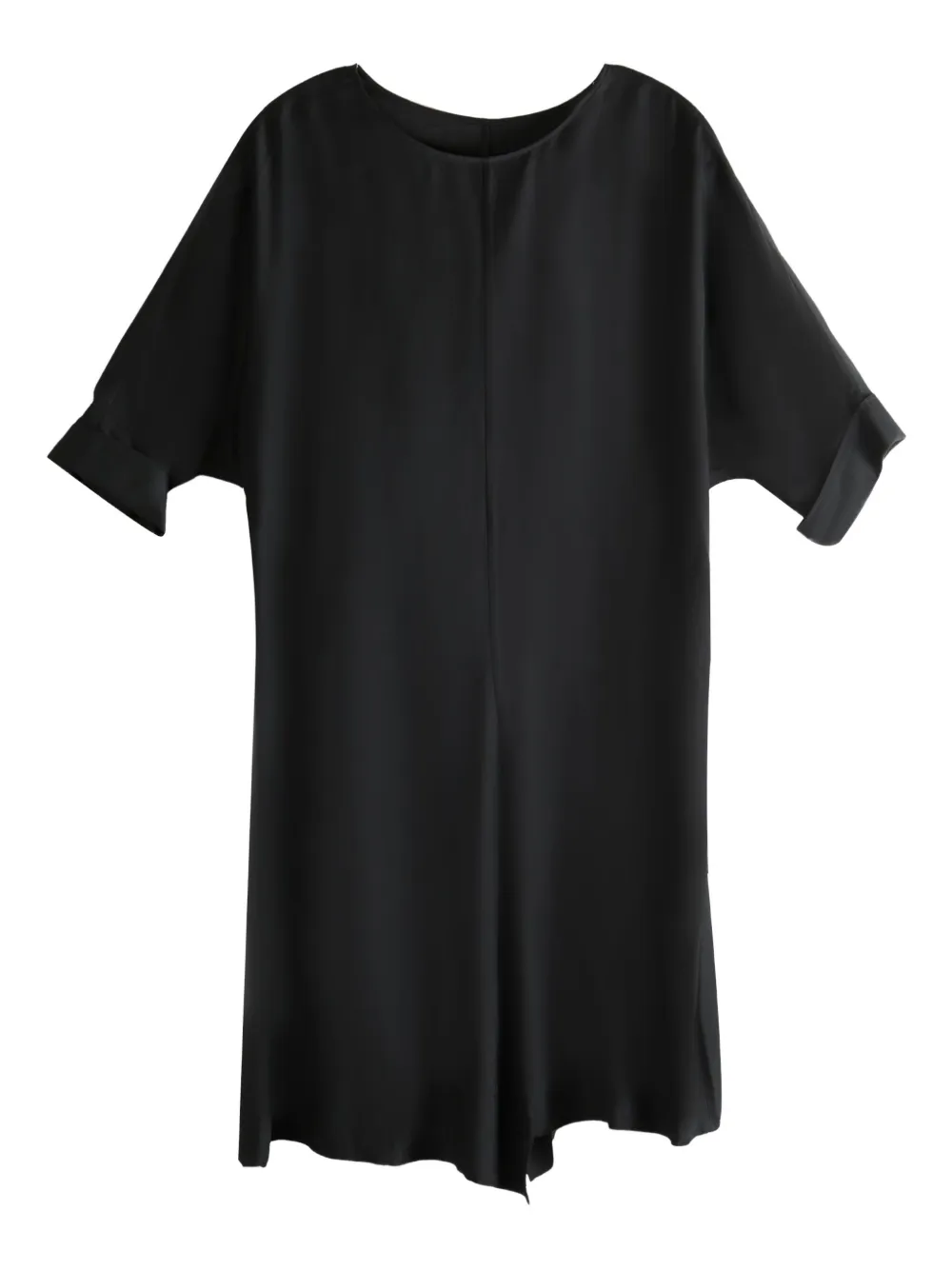 

Boat-neck rolled-sleeve midi dress Yohji Yamamoto, черный