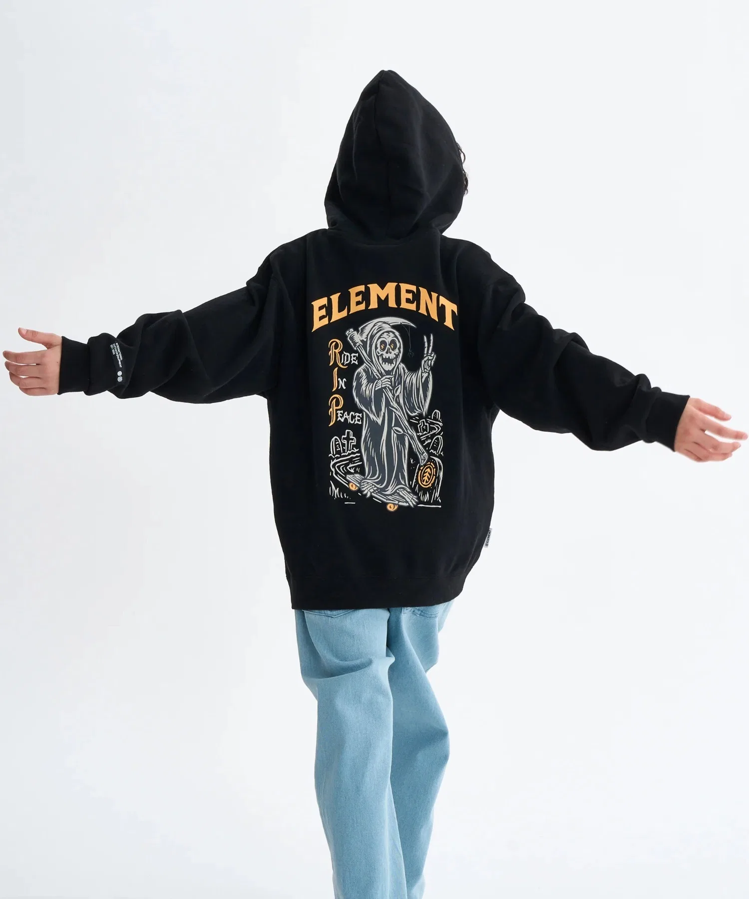 Детская толстовка ELEMENT Kids TIMBER RIP HOOD YOUT [модель осень/зима 2025] / Детская толстовка Element Kids с принтом на спине