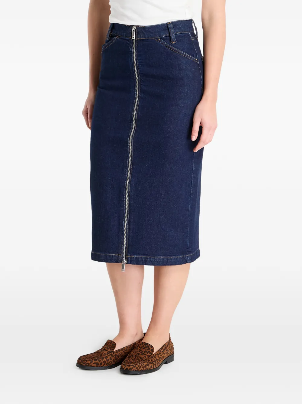 

Джинсовая миди-юбка на молнии Calvin Klein, синий