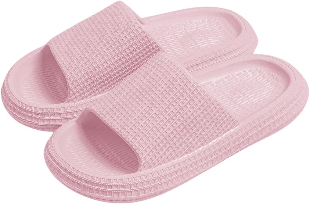 

Тапочки Cliont Cloud для женщин и мужчин, домашние тапочки-подушки, шлепанцы для душа, нескользящие ванной, розовый