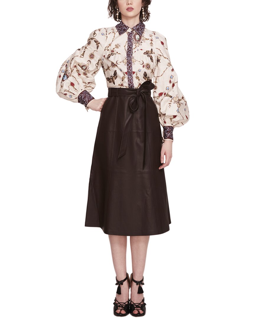 

Платье миди Marchesa Notte, белый