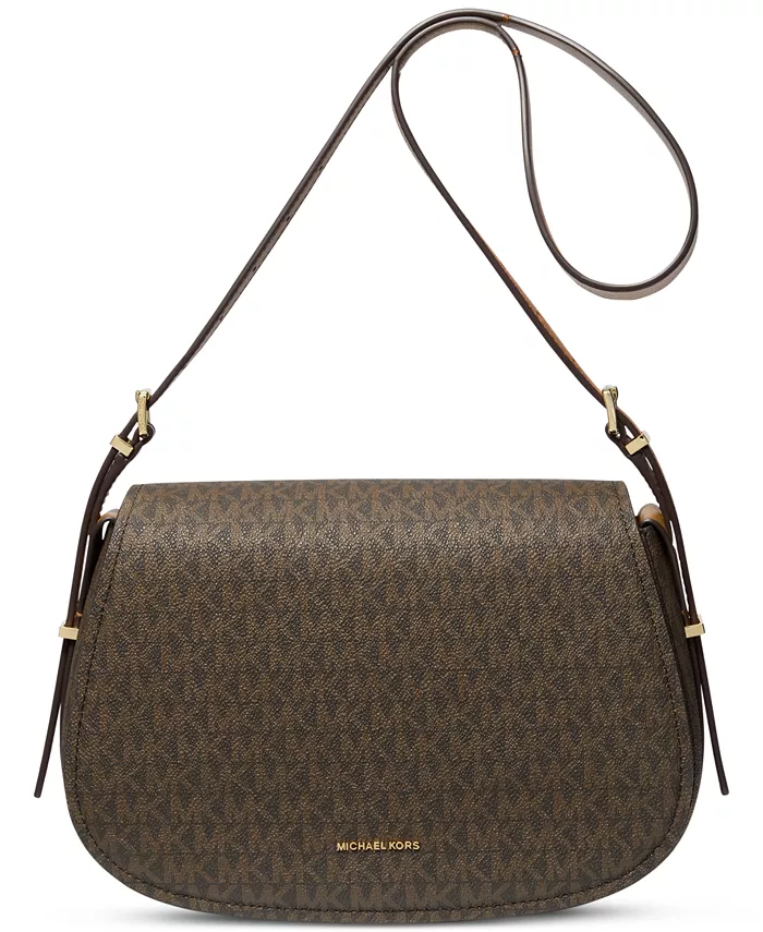 

Маленькая сумка-мессенджер Lydia с монограммой и клапаном Michael Kors, коричневый/бежевый