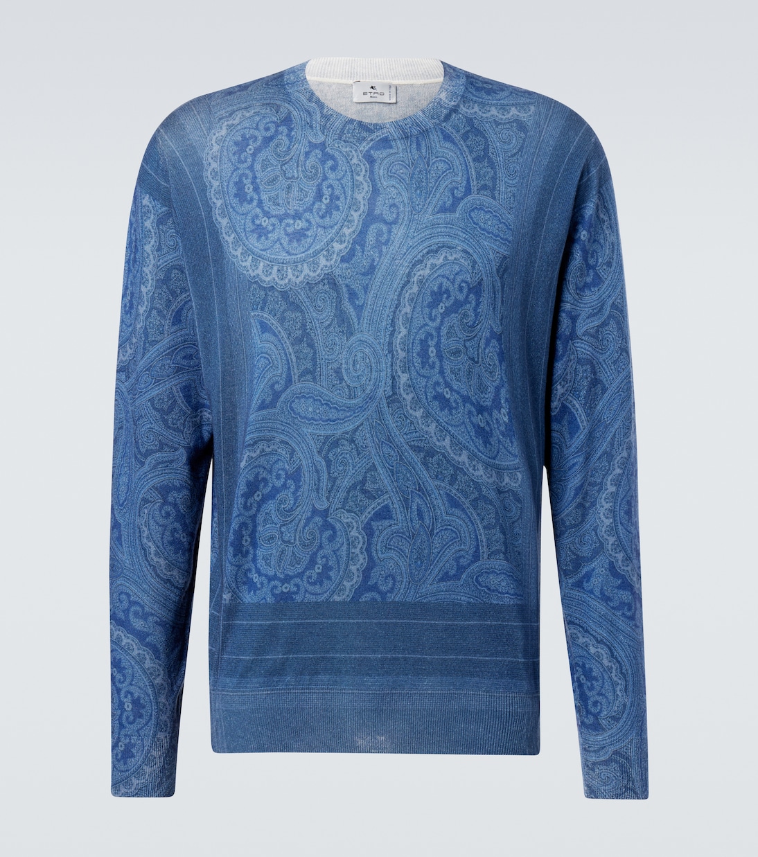 

Шелковый и кашемировый свитер с узором пейсли Etro, Print on Blue Base