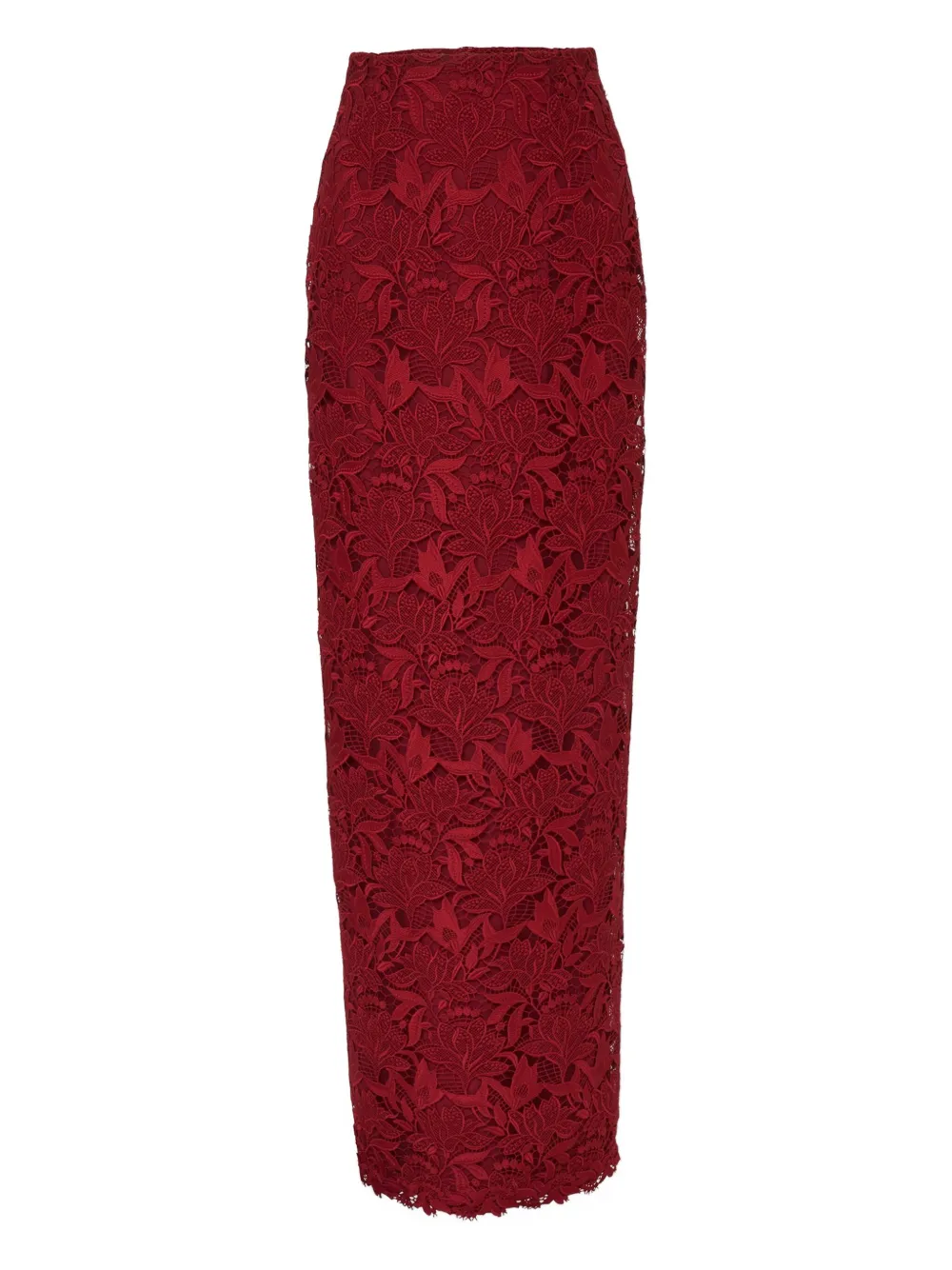 

Макси-юбка из кружев с цветочным узором Carolina Herrera, красный