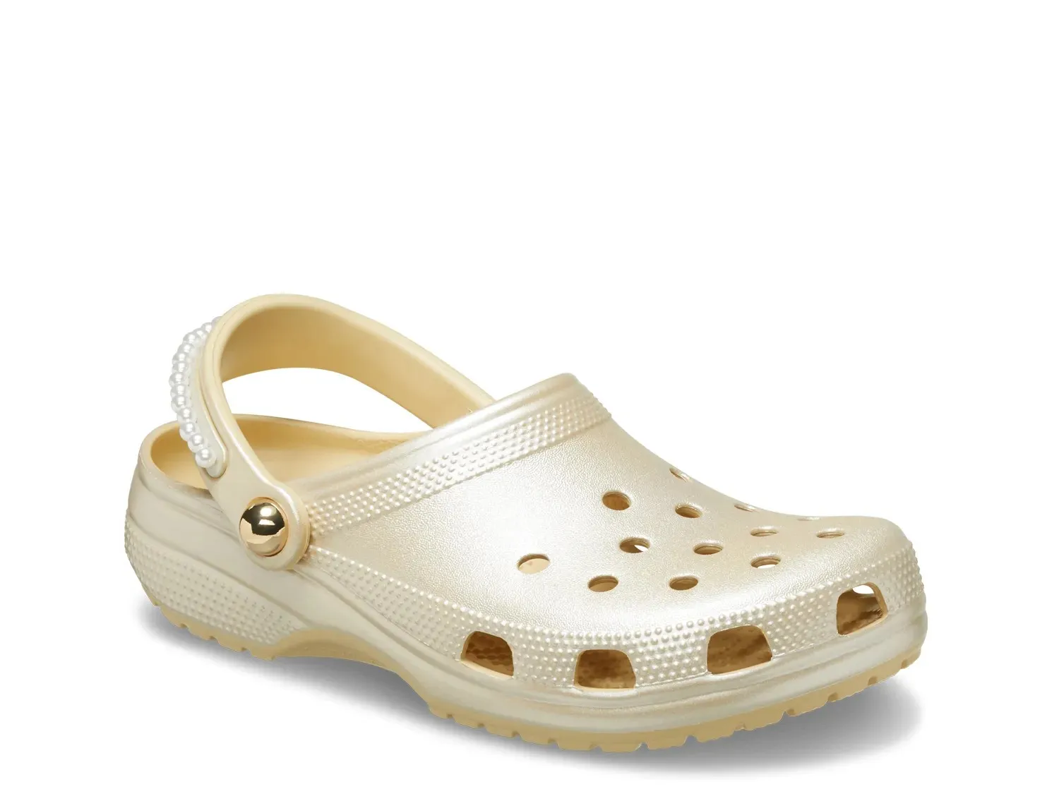 Crocs Classic Pearl Strap Clog — женские, платиновые