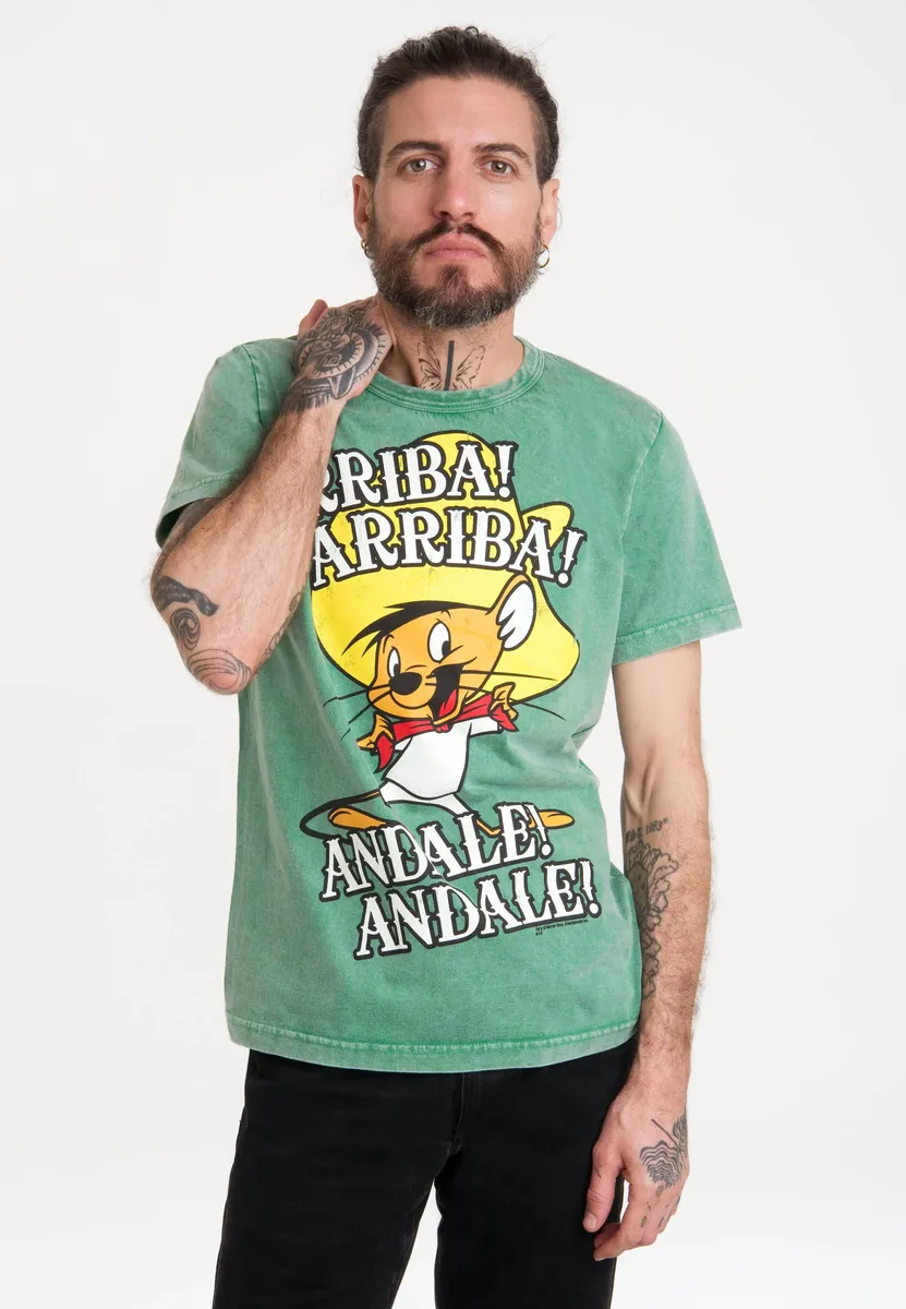 

Футболка Logoshirt "Looney Tunes - Speedy Gonzales", с лицензионным принтом, зеленый