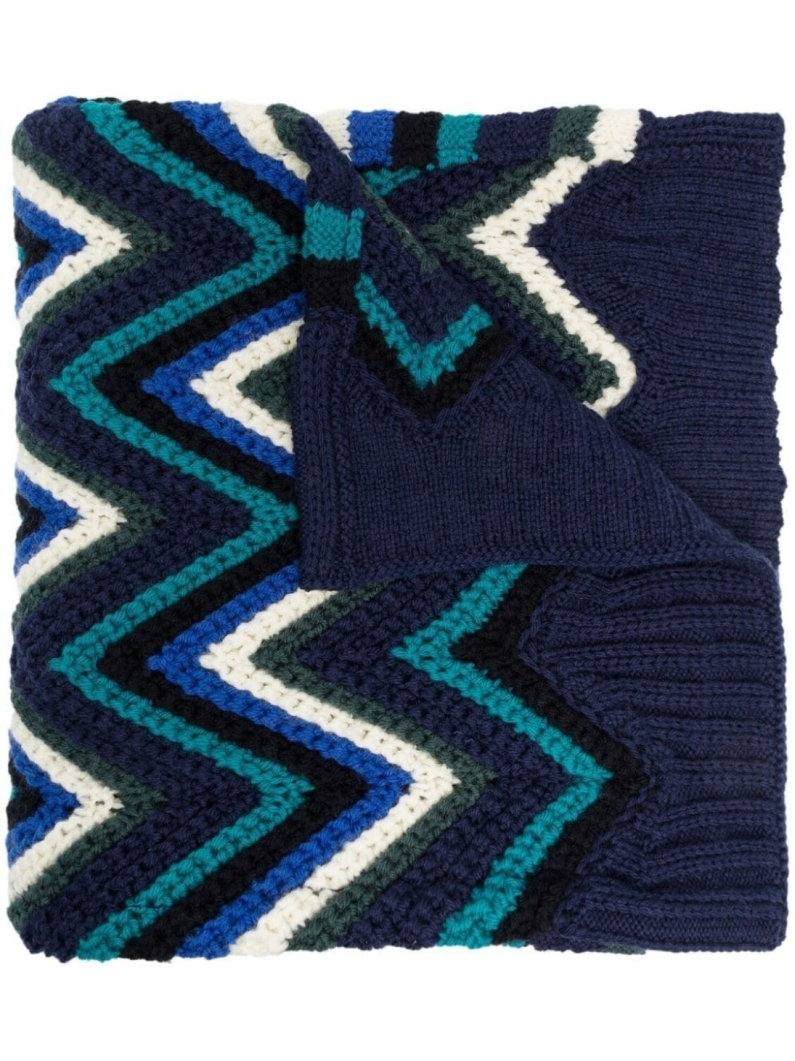 

Missoni шарф с узором зигзаг, синий