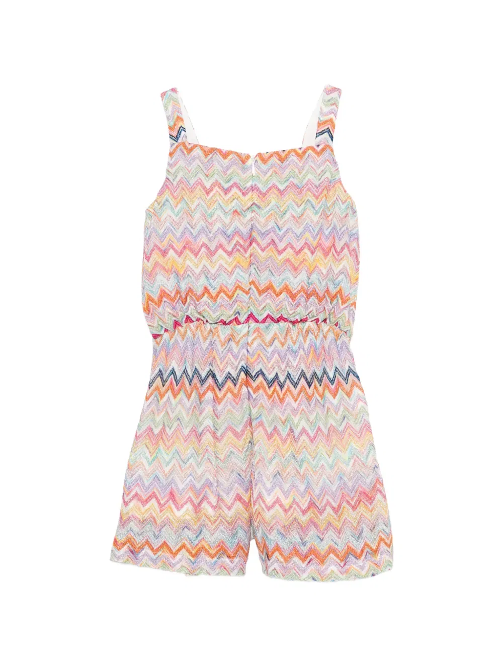 Комбинезон без рукавов с зигзагообразным узором Missoni Kids, нейтральный — фото 2