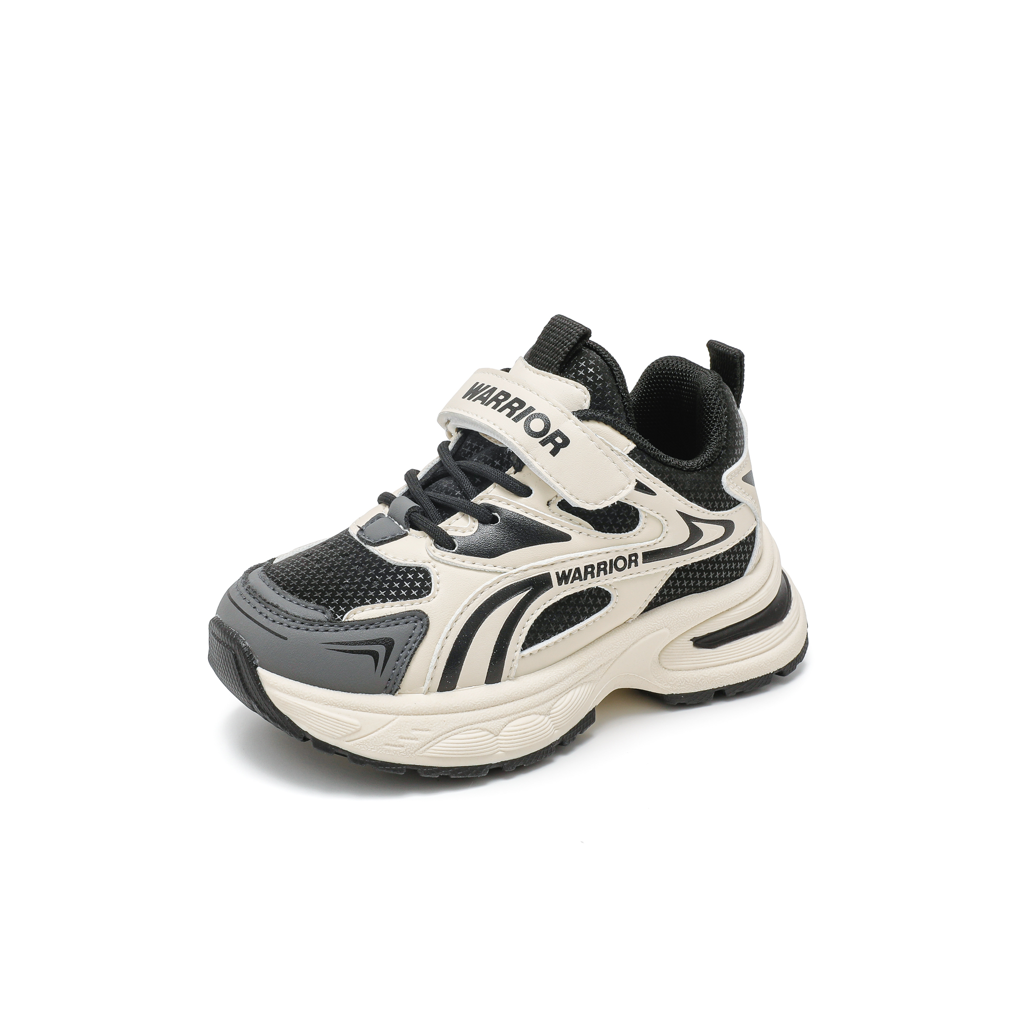 Кроссовки детские низкие Cushioning Slip Resistant WARRIOR, черный/бежевый — фото 3