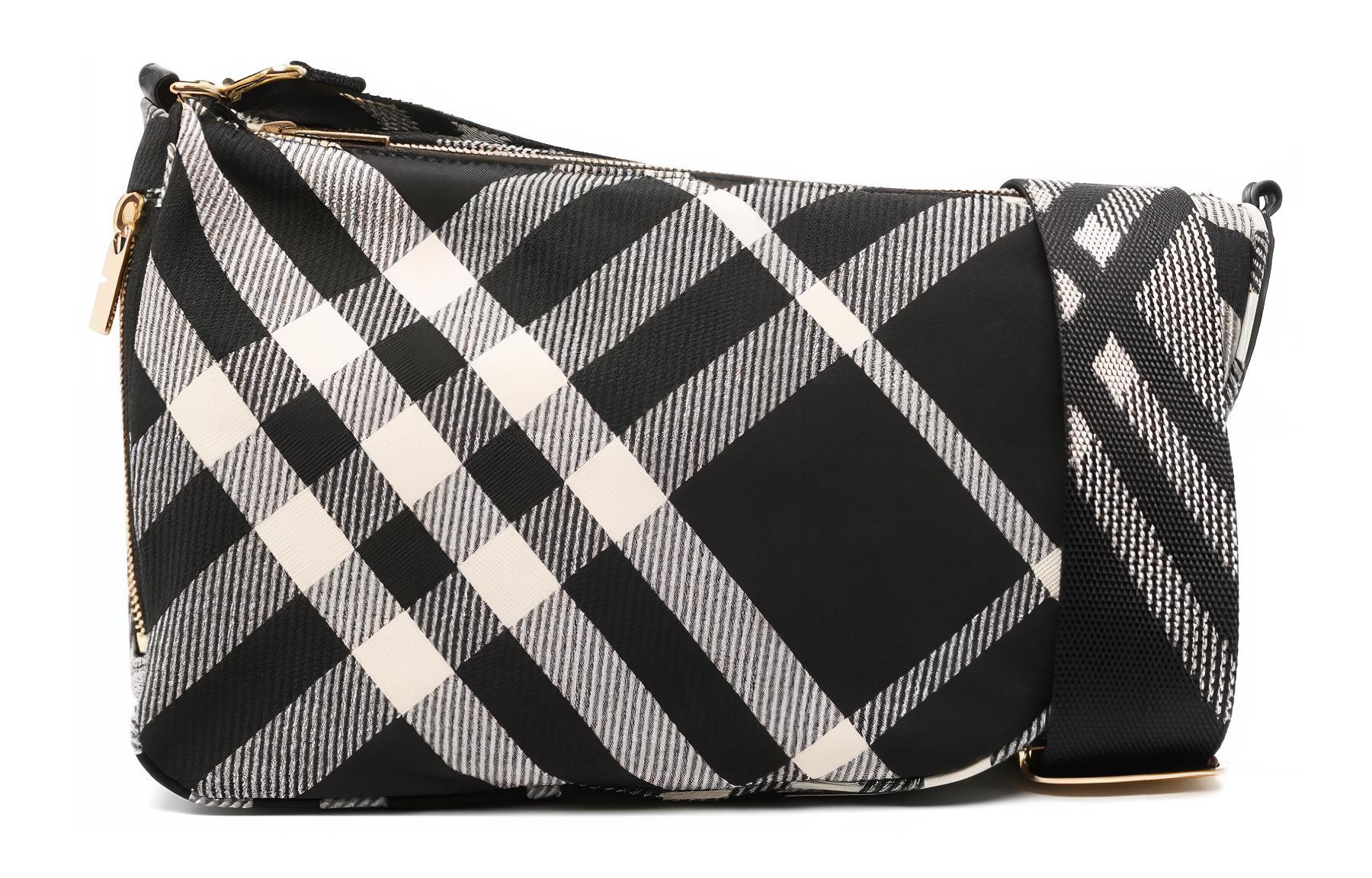 

Burberry Сумка Shield из полиэстера с хлопком, через плечо, среднего размера, женская, черного и цвета слоновой кости