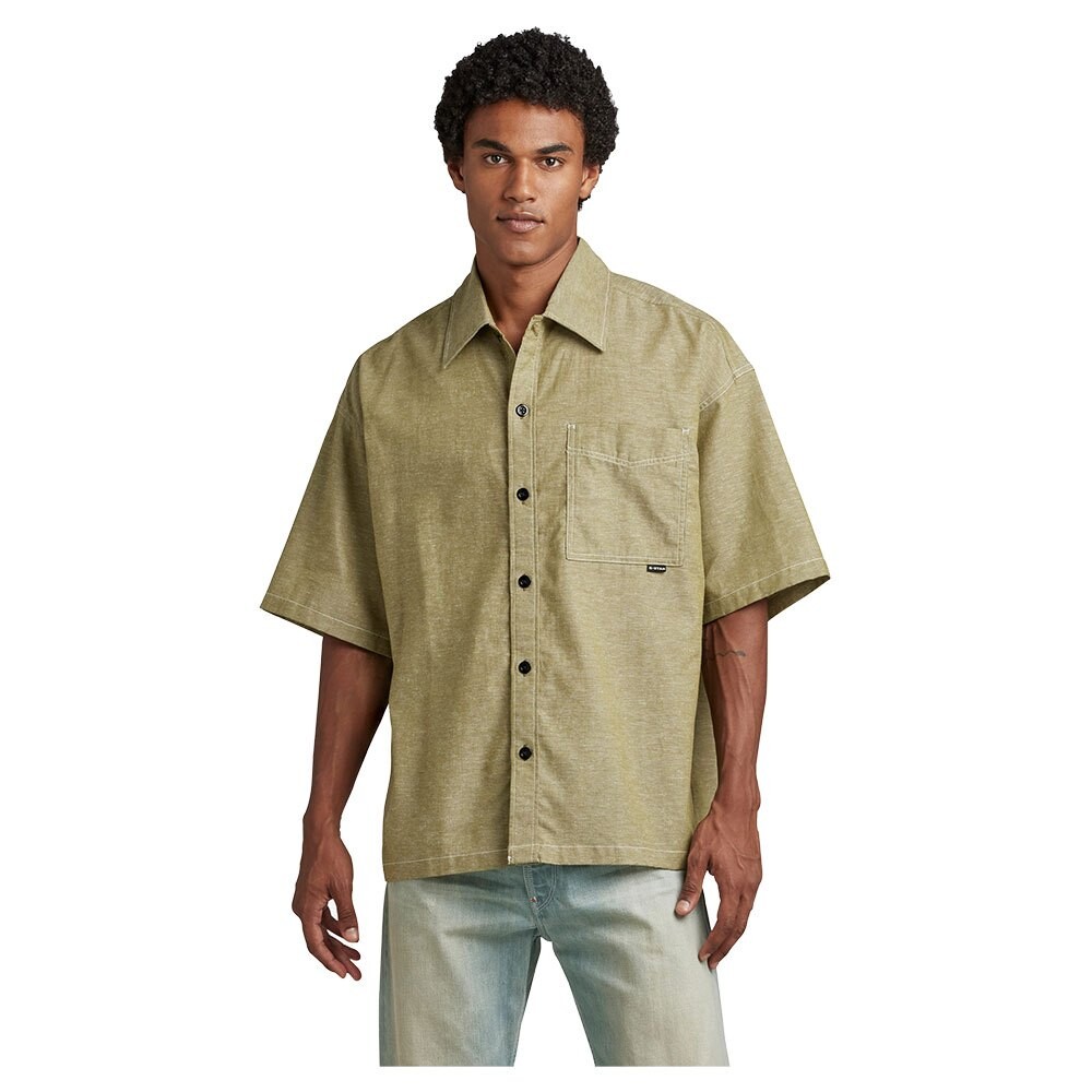 

Рубашка с коротким рукавом G-Star 1 Pocket Boxy Fit, бежевый