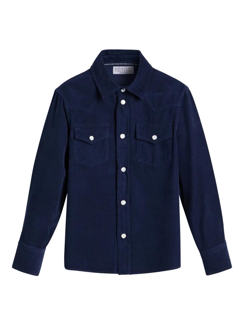 

Вельветовая рубашка Brunello Cucinelli Kids, синий