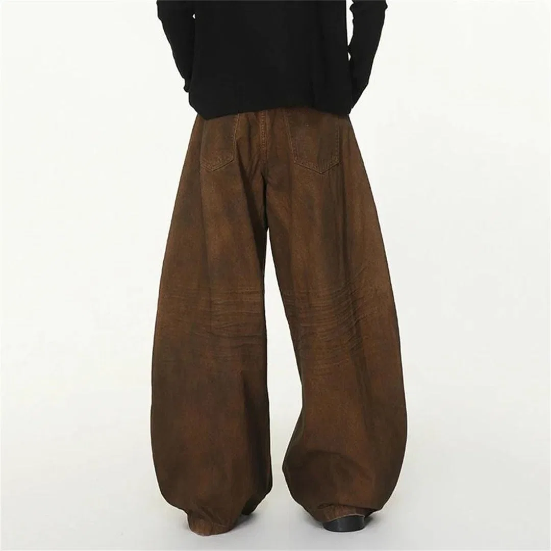Джинсы винтажные свободные Brown — фото 4