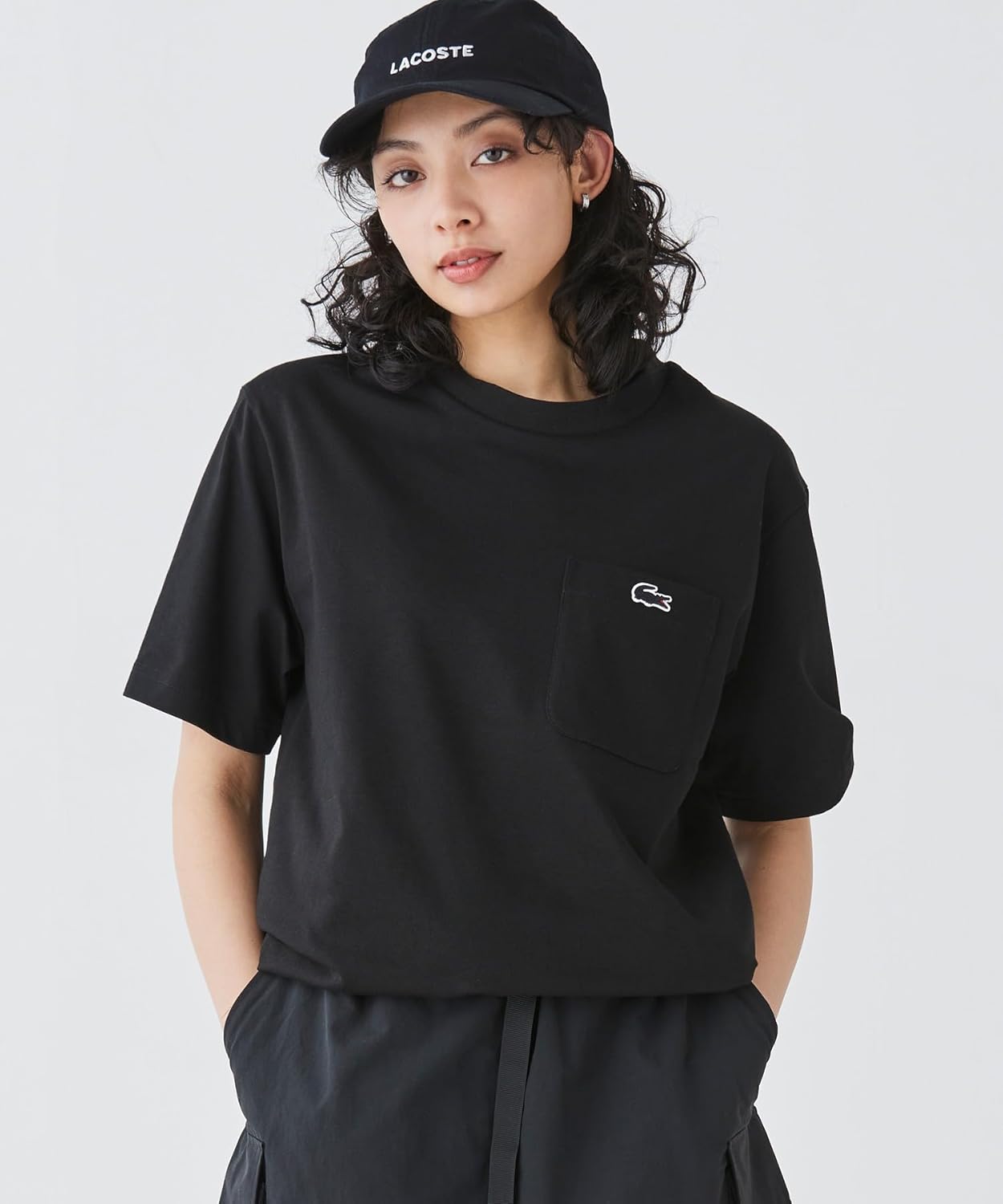 Футболка LACOSTE Мужская футболка с коротким рукавом и изображением часов в контуре, черный — фото 3
