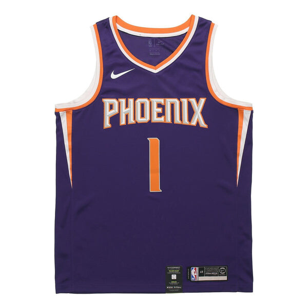 

Футболка devin booker maillot icon edition swingman phoenix suns фиолетовый Nike, фиолетовый