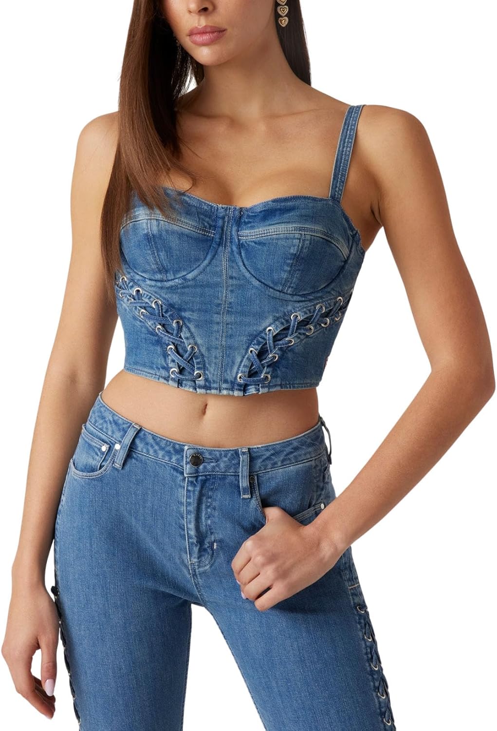 

GUESS Женская рубашка с коротким рукавом Julie Tie Front, Pure White