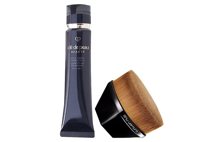 Clé De Peau Beauté Набор макияжа Adherent Natural для увлажнения и маскировки с длительным эффектом, Pre-Makeup Makeup Brush Set