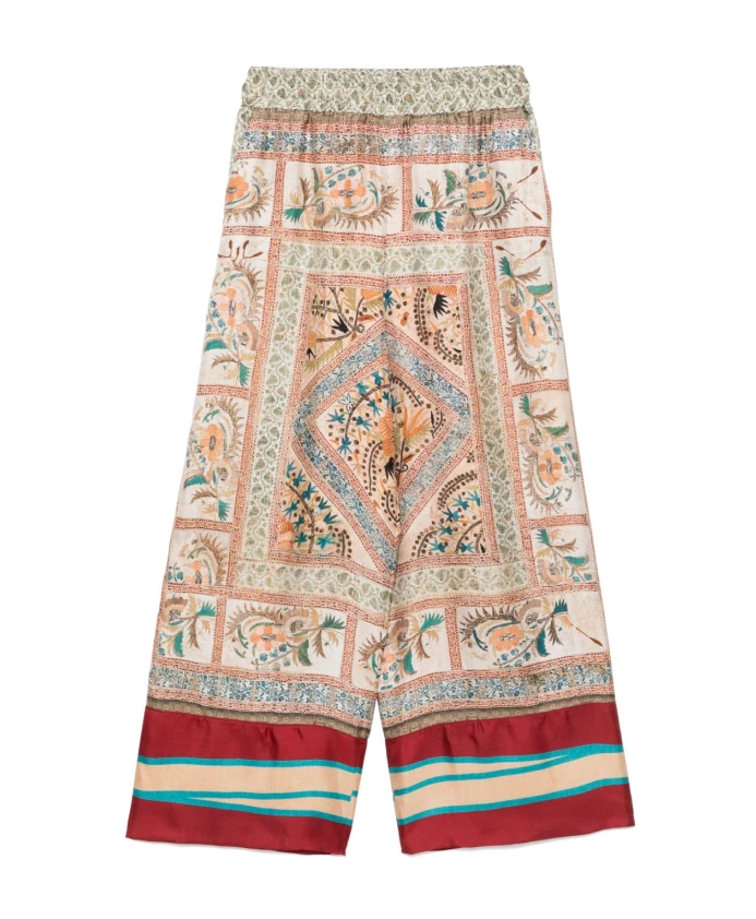 

Бежевые брюки с графическим принтом и эластичным поясом Pierre-Louis Mascia, мультиколор