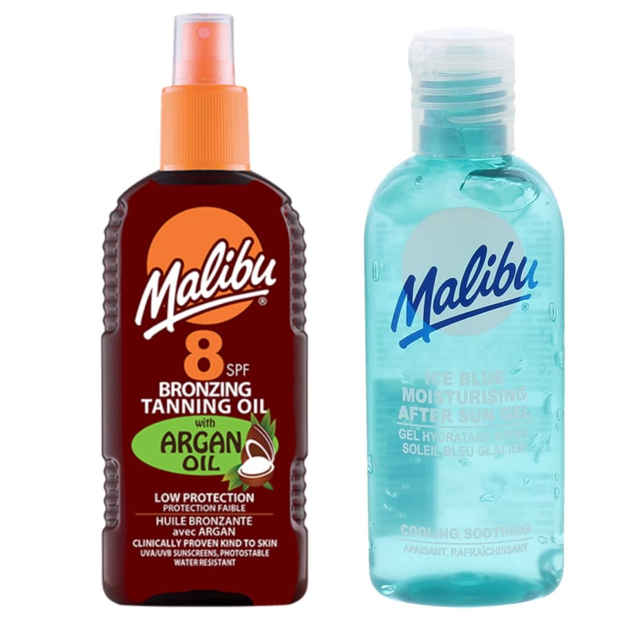 

Масло для загара Malibu SPF8 200 мл + Гель после загара 100 мл