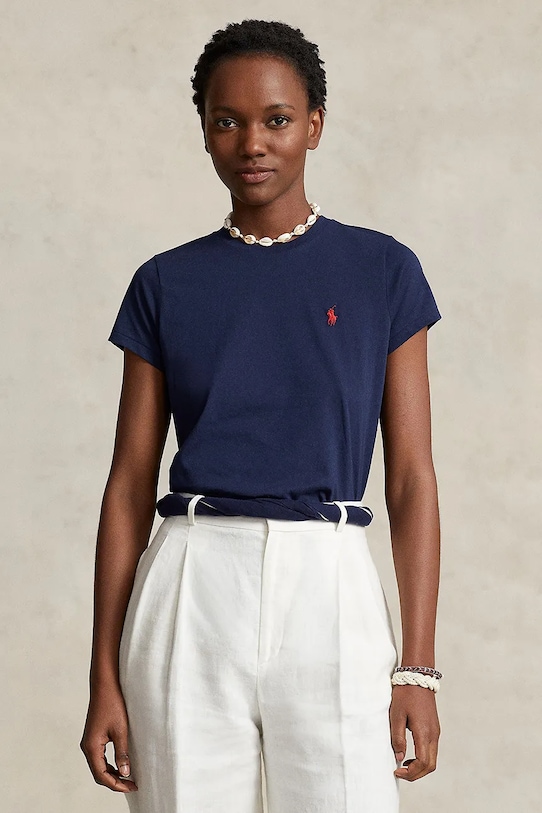 

Хлопковая футболка Polo Ralph Lauren, темно-синий