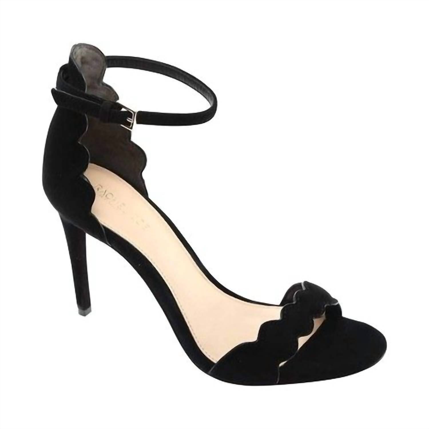 Женские сандалии Ava Scalloped из черной детской замши Rachel Zoe