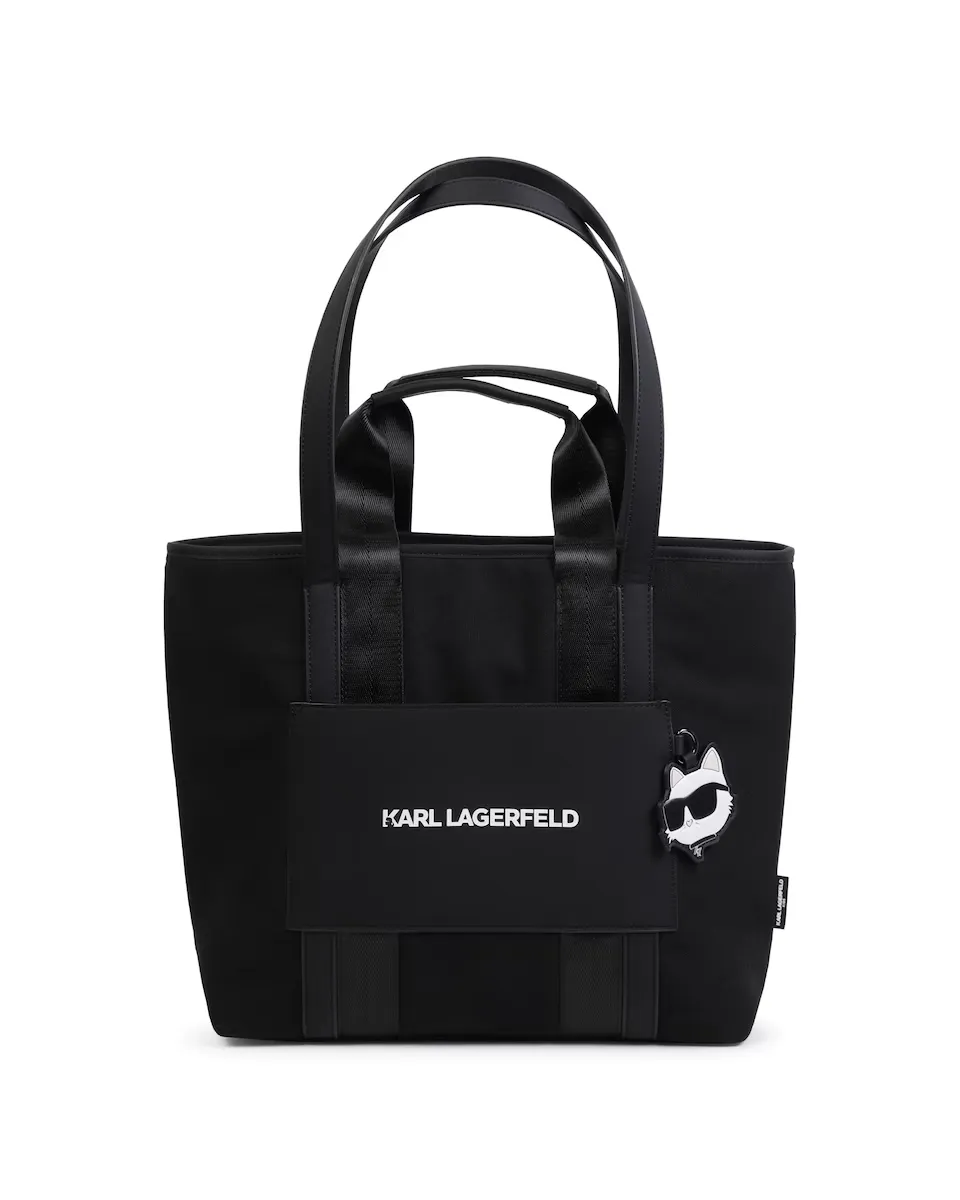 

Сумка-шоппер для девочки комбинированная с двойными ручками Karl Lagerfeld Kids, чёрный