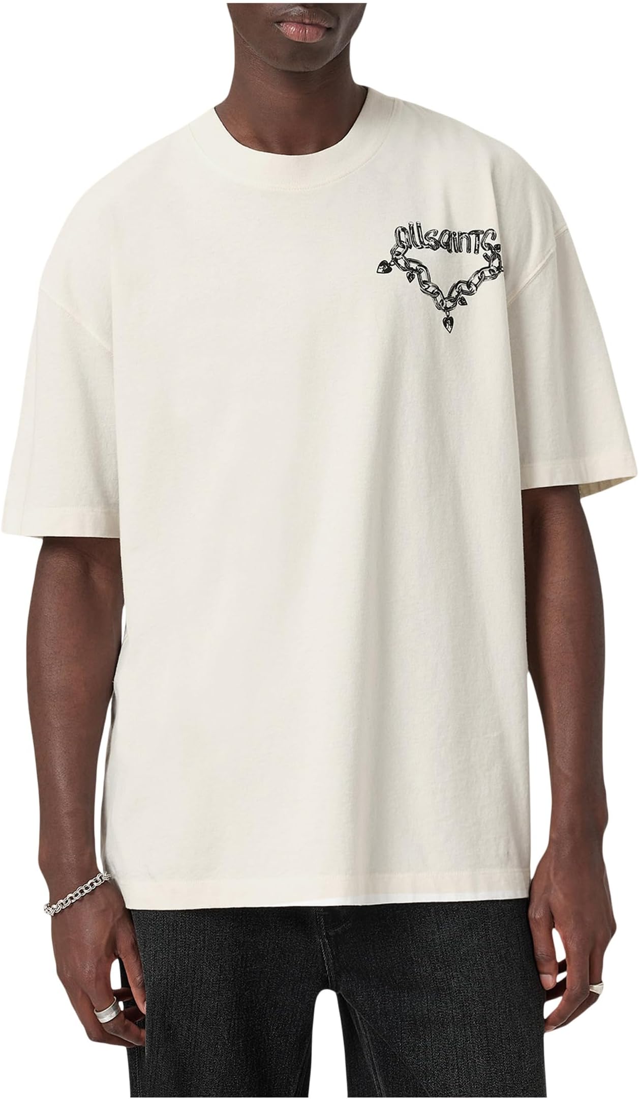 

Мужская футболка-поло с коротким рукавом AllSaints, Chalk White