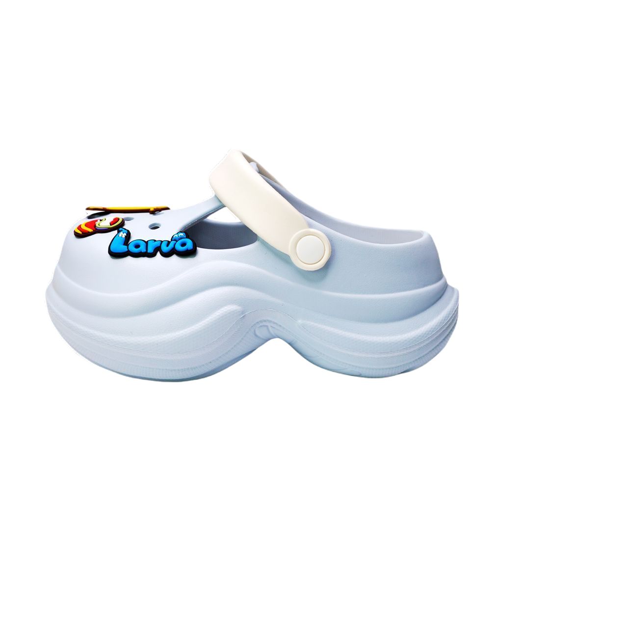Сабо женские COMIC LARVA, Blue/White Shoe Buckles 1