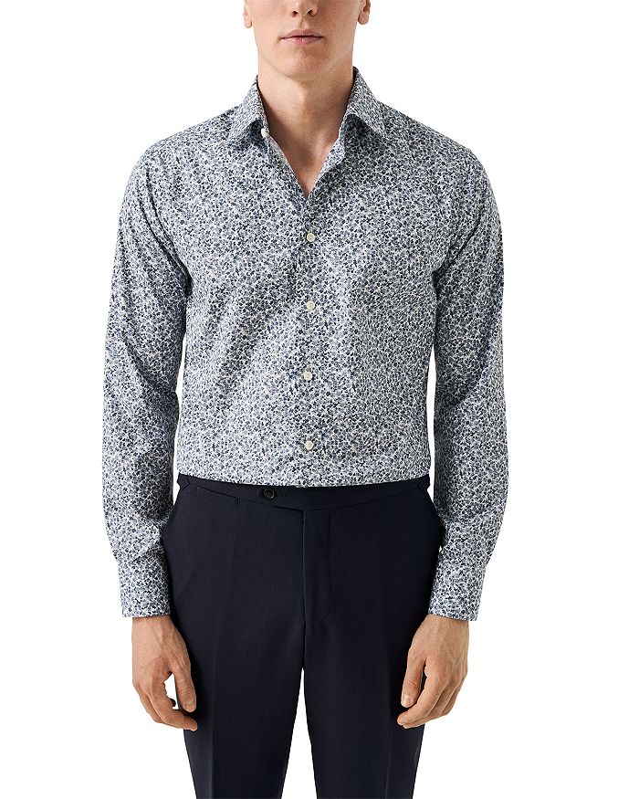 

Сорочка с цветочным принтом Slim Fit Eton, серый
