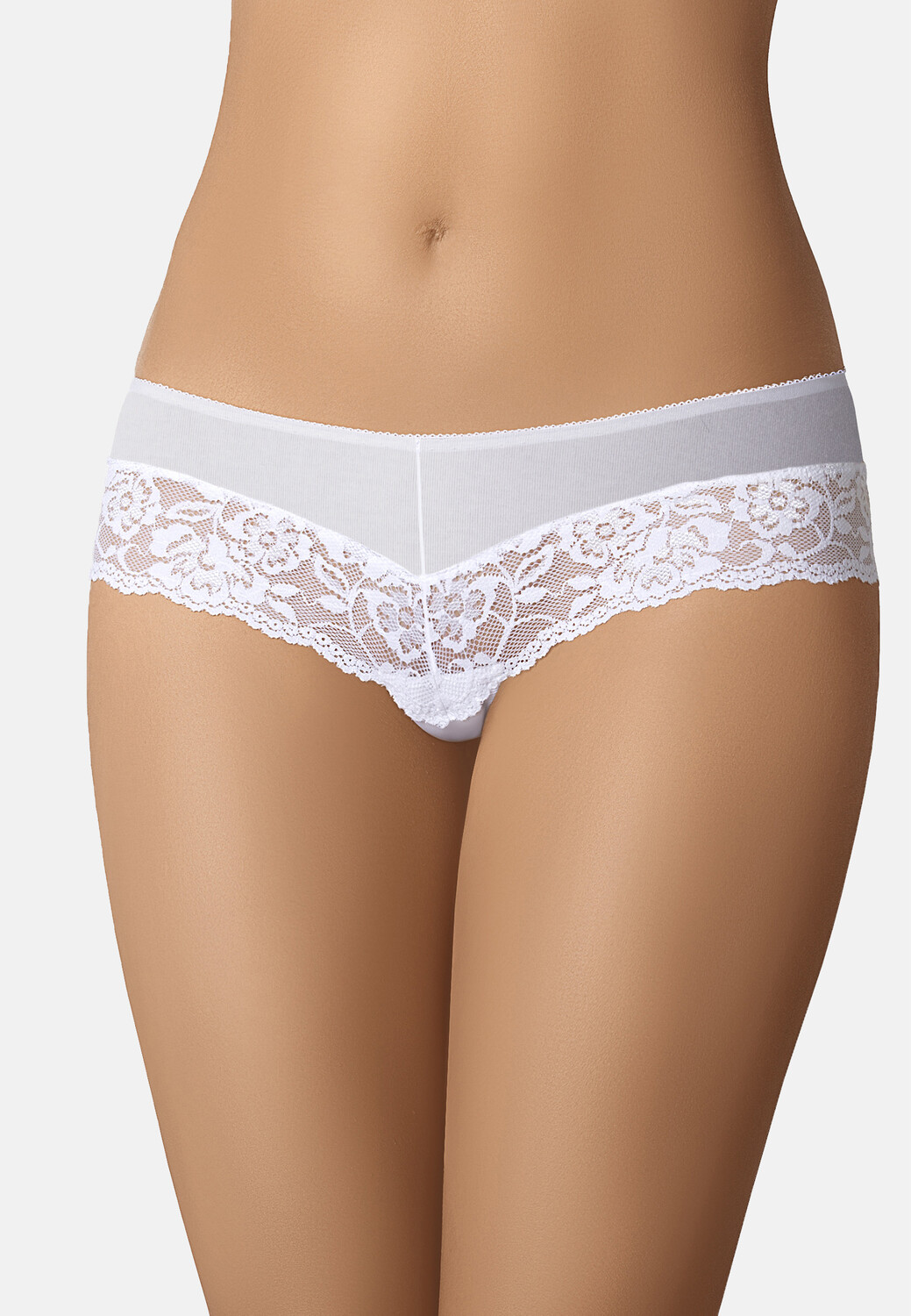 

Трусы Teyli Brasilianischer Baumwoll mit floraler Spitze Viki, белый