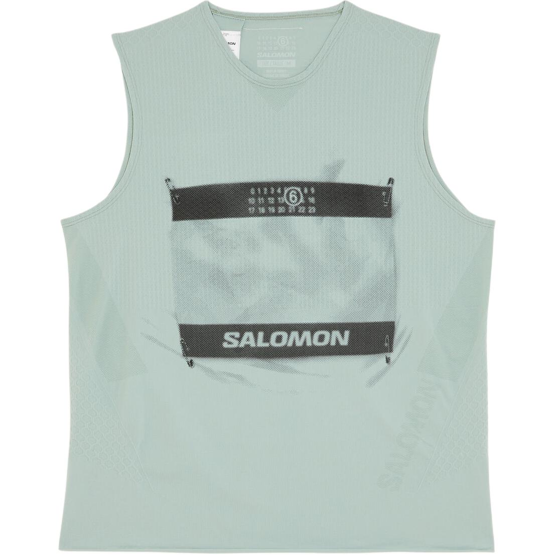 

Футболка X Salomon с принтом логотипа MM6 Maison Margiela, сине-зеленая