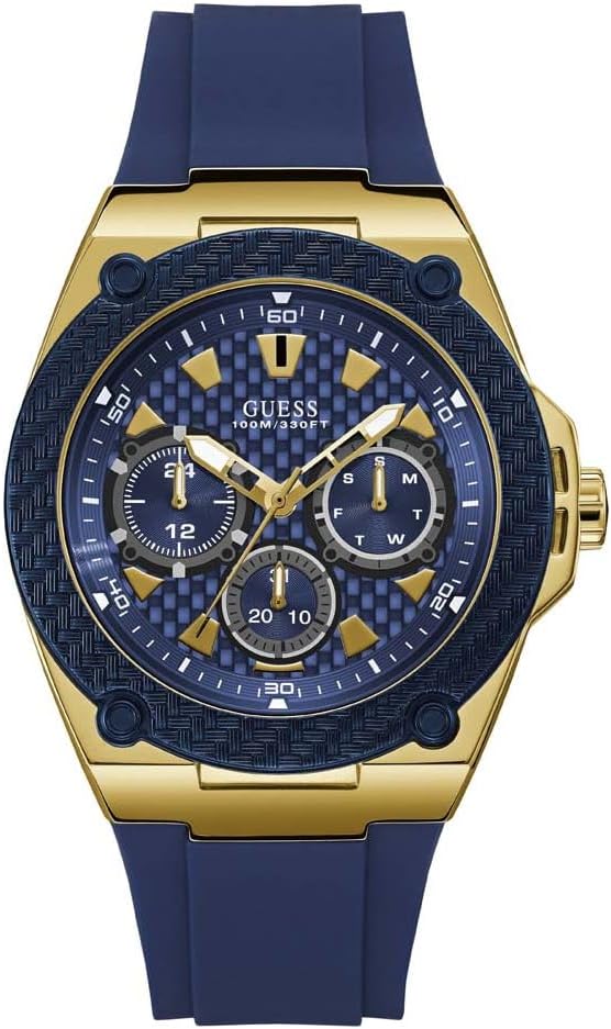 

GUESS мужские часы из нержавеющей стали с кварцевым механизмом, Blue/Gold Tone/Blue, Позолоченный, GUESS мужские часы из нержавеющей стали с кварцевым механизмом, Blue/Gold Tone/Blue