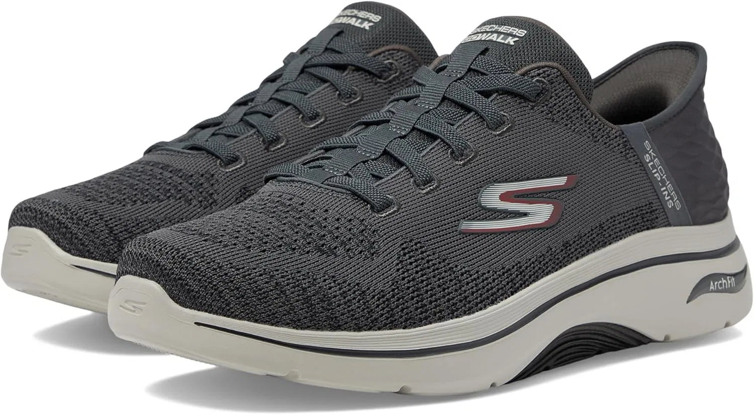 Мужские кроссовки Skechers Go Walk Arch Fit 2.0 - GrandSneaker, Charcoal Red — фото 2
