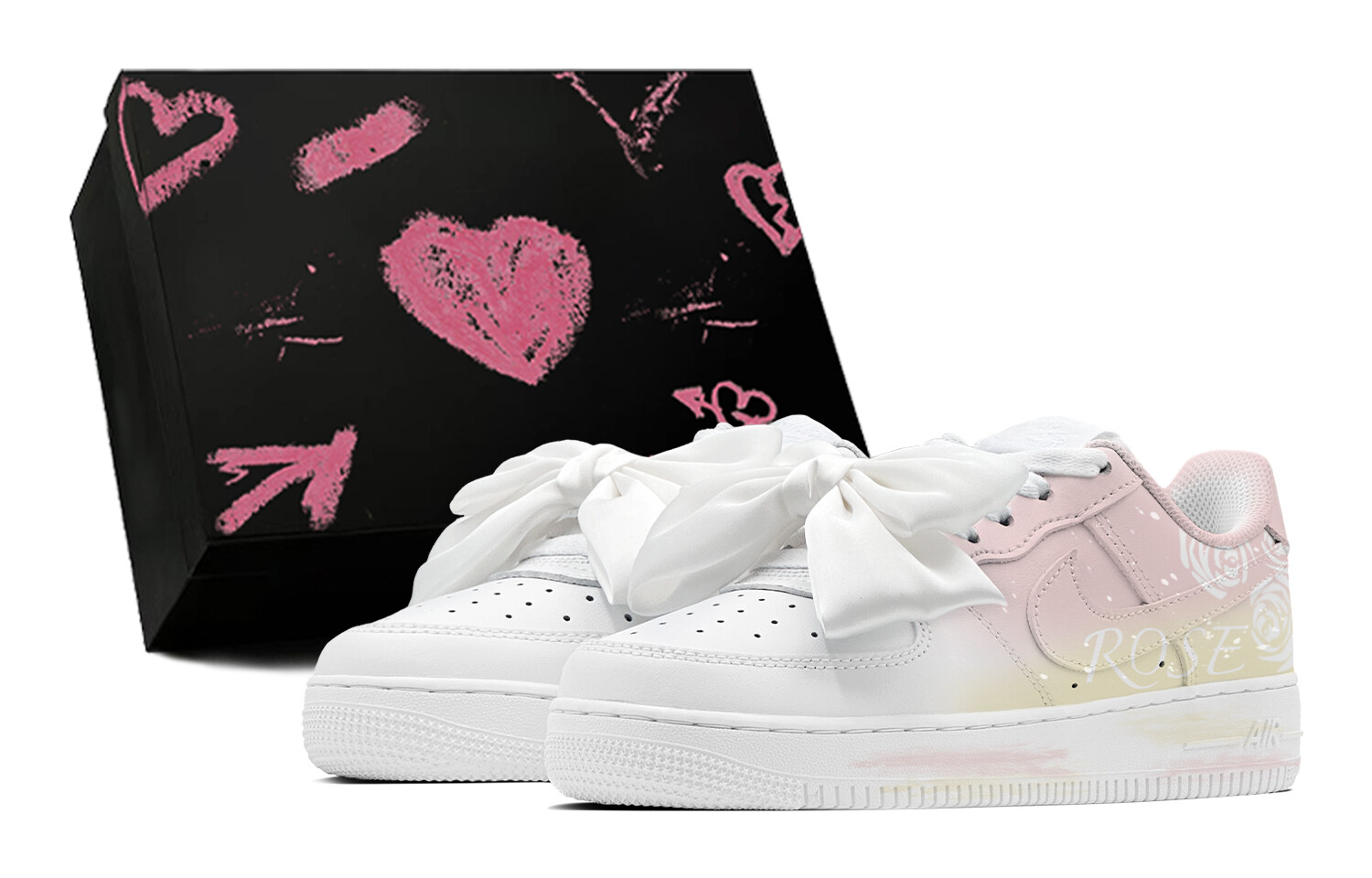 

Кроссовки Nike Air Force 1 Skateboarding Shoes Women's Low-top White, розовый