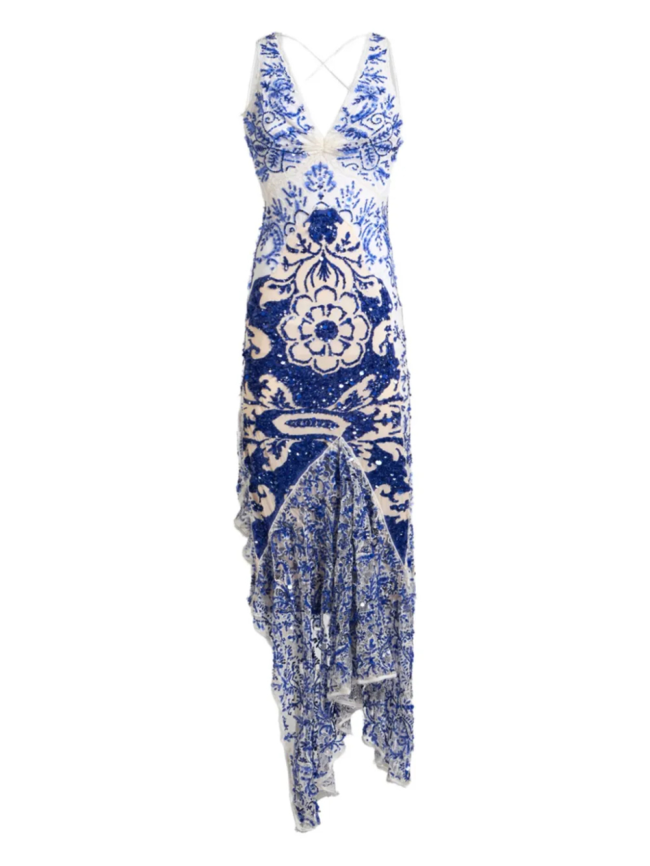 

ETRO платье с вышивкой пайетками, синий