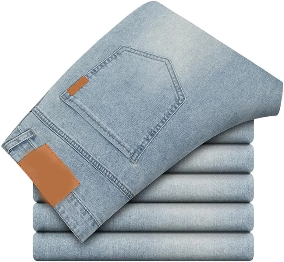 Джинсы прямые свободные Men's Breathable Soft Casual Jeans, Vintage Blue